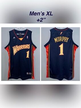 Golden State Warriors #1 Murphy Blue adidas Authentic Throwback NBA Jersey